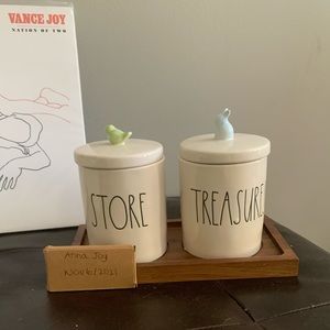 Rae Dunn Store and Treasures w/ Wooden Base